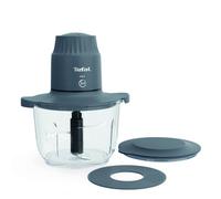 Tefal Choppeo MB603BG1 - Mini procesador de alimentos, tazón de cristal XXL de 2 litros con alfombrilla antideslizante, tapa de almacenamiento, 2 velocidades, 500 W, gris