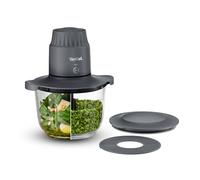 Tefal Choppeo MB603BG1 - Mini procesador de alimentos, tazón de cristal XXL de 2 litros con alfombrilla antideslizante, tapa de almacenamiento, 2 velocidades, 500 W, gris