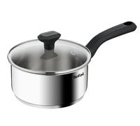 Tefal Comfort Max C9732304 - Cacerola de acero inoxidable de 18 cm con tapa de cristal, utensilios de cocina duraderos para una cocción saludable, compatible con inducción, mango ergonómico que se