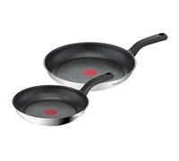 Tefal Comfort Max - Juego de Sartenes de 24/28 cm, Apto inducción, antiadherente, revestimiento titanio, Thermo-signal, sin PFOA, apto lavavajillas y horno, acero inoxidable