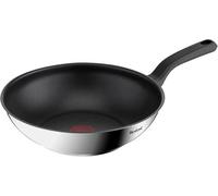 Tefal Comfort Max - Sartén wok 28 cm antiadherente, acero inoxidable 18/10, Thermo-Spot, base gruesa, cocinado homogéneo, mango ergonómico fresco, saltea, recetas asiáticas, apto todas cocinas