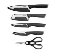 Tefal Comfort, Set de 4 Cuchillos + Tijeras, Hoja de Acero Inoxidable, Alto Rendimiento, Mango Ergonómico