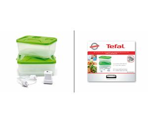 Tefal Contenedores 600ml 800ml + Adaptador Vacío Vacupack Plus VT2560