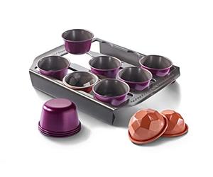 Tefal Creabake - Kit iniciación repostería, 9 moldes muffins, 3 moldes diamante, revestimiento antiadherente, sistema apilable, recetas creativas dulces y saladas, repostería fácil, J304SS