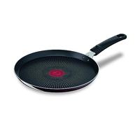 Tefal D52210 Resist Intense Sartén para crepes (25 cm, revestimiento antiadherente, Flame Protect, resistente, señal térmica, forma ideal, fácil de limpiar, segura), color burdeos