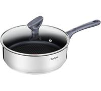 Tefal Daily Cook - Cazo 24 cm + Tapa, Acero inoxidable | Cazo de 24 cm + Tapa, Capacidad de 3,3L, Mango ergonómico, Bordes vertido fácil, Apto inducción, Cocción uniforme
