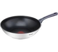 Tefal Daily Cook - Wok de 28 cm, Apto inducción, antiadherente, revestimiento titanio, Thermo-signal, apto lavavajillas y horno, acero inoxidable