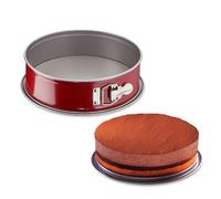 Tefal Delibake J16413 Molde tarta redondo 25 cm, forma redonda desmontable y con gran fondo, revestimiento antiadherente, fácil desmonte, de acero al carbono, con grosor 3/10, rojo