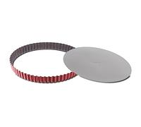 TEFAL Moule a tarte Delibake en acier - O 28 cm - Rouge et gris - Fond amovible