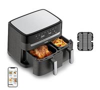 Tefal EY905B10, Easy Fry & Grill Dual XXL, 8,3 L, Acero inoxidable, Cajones dobles, Freidora y Parrilla de Aire Combinado, Comida familiar completa, ahorro de energía, 8 programas de cocción
