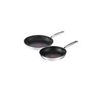 TEFAL Duetto+ Juego de 2 sartenes 24/28 cm, Inducción, Revestimiento antiadherente, Acero inoxidable de alta calidad, Garantía de 10 años G732S255