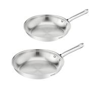 Tefal Duetto On - Juego de 2 Sartenes, Acero Inoxidable, Sin revestimiento | 2 Sartenes de 24/28 cm, Cocción rápida y uniforme, Apto inducción, Mango ergonómico, Sin revestimiento