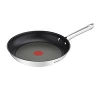 Tefal Duetto - Sartén 24 cm de acero inoxidable, revestimiento antiadherente Power Resist, base inducción y alto impacto, Thermo-Spot, mango robusto, limpieza fácil, sin PFOA, apto todas cocinas
