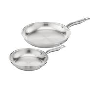 Tefal E492S2 Virtuoso Juego de 2 sartenes | 24 + 28 cm | Acero inoxidable premium de alta calidad | sin sellar | Acabado cepillado | Apto para inducción | Apto para horno hasta 250 °C