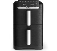Tefal Easy Fry Crispy Stack EY7528E0 - Freidora de aire caliente de doble cámara (4/6 litros, con ajuste de temperatura separado, tecnología EvenFry, 6 modos de cocción + modo manual, ahorra espacio