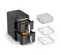 Tefal Easy Fry Crispy Stack - Freidora de aire caliente de doble cámara, 6 programas + modo manual, ahorro de espacio hasta un 40%, EvenFry, frontal desmontable, cesta de cocción apta para