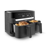 Tefal Easy Fry - Freidora de aire digital de doble zona, 2 cajones, 8.3L, 8 en 1, freír al aire, extra crujiente, asar, hornear, recalentar, deshidratar, 6 porciones, antiadherente, cestas aptas para