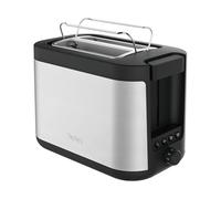 Tefal Elemental - Tostador de 2 ranuras en acero inoxidable, función calienta panes, 7 niveles de tostado, función descongelar y recalentar, bandeja recogemigas extraíble, diseño compacto TT4308E0