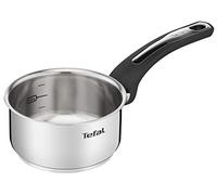 Tefal Emotion - Cazo de acero inoxidable, 14 cm, 10 años, base gruesa para una difusión de calor homogénea, diseño elegante, mango resistente, inducción E3012704, metalizado