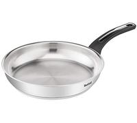 Tefal Emotion - Sartén (24 cm, acero inoxidable, 10 años, base gruesa para una difusión de calor homogénea, diseño elegante, mango resistente, inducción E3010404, plata