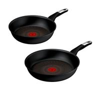 Tefal Explore - Set de 2 Sartenes 24/28 cm, Mango fijo, Aluminio, Recubrimiento FusionCore Antiadherente, Apto inducción, Thermo-Signal