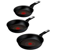 Tefal Explore - Set de 3 Sartenes 20/24/28 cm, Mango fijo, Aluminio, Recubrimiento FusionCore Antiadherente, Apto inducción, Thermo-Signal