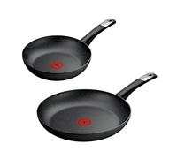 Tefal Explore Stone - Juego de 2 Sartenes, Aluminio, Efecto Piedra | 2 Sartenes 24/28 cm, Mango fijo, Revestimiento Antiadherente, Apto inducción, Thermo-Signal, Compatible espátulas metálicas