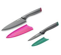 Tefal Fresh Kitchen Cuchillo de chef 15cm y cuchillo pelador 9cm, funda protectora de cuchilla K122S205