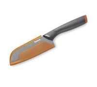 Tefal K1220116 Cuchillo Santoku protección, Acero, Gris/Naranja, 12 cm