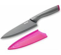 Tefal Fresh Kitchen K12203 Soft Touch - Cuchillo de cocina (15 cm), color gris y rosa