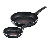 Tefal Generous Cook C27890 Juego de 2 sartenes | 20/28 cm | Sellado antiadherente seguro | Indicador de temperatura de señal térmica | Forma profunda | Apto para inducción | Negro