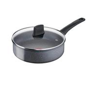 Tefal Healthy Chef, Sartén Guisera 24 cm, Tapa de Cristal, Revestimiento antiadherente, Inducción, Gris