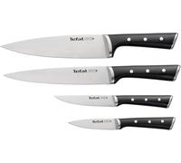 Tefal Ice Force - Set de 4 cuchillos: cuchillo pelador 9 cm, cuchillo chef 20 cm, cuchillo universal 11 cm, cuchillo rebanador 20 cm, acero inoxidable con mango ergonómico K2324S74