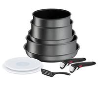 Tefal Ingenio - Batería de cocina (10 p, estufas, sartenes, inducción, revestimiento antiadherente resistente, apilable, apto para lavavajillas, fabricado en Francia, Daily Chef On L7619302)