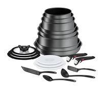 Tefal Ingenio Daily Chef ON - Juego de ollas y sartenes, 20 piezas, apilables, mango extraíble, ahorro de espacio, antiadherente, inducción, gris, L7619402