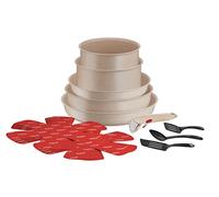 Tefal Ingenio Delight - Batería de cocina (17 p, inducción, revestimiento antiadherente, indicador de temperatura, apilable, apto para lavavajillas, estufas, ollas, fabricado en Francia L7839002)