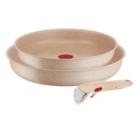 Tefal Ingenio Delight, Sartenes de 24/28 cm, Mango extraíble, Apilables, Revestimiento Antiadherente, Cuerpo de Aluminio 100% Reciclado