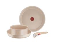 Tefal Ingenio Delight, sartenes de 24 cm y 28 cm, cacerola de 18 cm, mango extraíble, antiadherente, cuerpo de aluminio 100% reciclado, todo fuego, L7839102