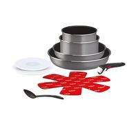 Tefal Ingenio Easy Cook & Clean - Batería de cocina de 10 piezas, mango extraíble, revestimiento antiadherente, todo tipo de luces (excepto inducción). Fabricado en Francia