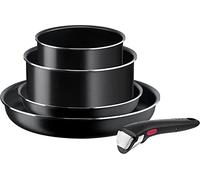 Tefal Ingenio Easy On - Juego de 4 Piezas, NO APTO INDUCCIÓN | 2 Sartenes 22/28 cm + 2 Cazos 16/20 cm + Mango extraíble, Aluminio, Antiadherente titanio, Apto horno, NO APTO INDUCCIÓN