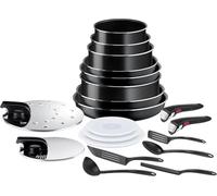Tefal Ingenio Easy On - Juego de 20 piezas de 3 Sartenes antiadherentes + 4 cacerolas + 7 tapas + 5 accesorios + 2 Mangos extraíbles, No apto para inducción, revestimiento titanio, Thermo-signal