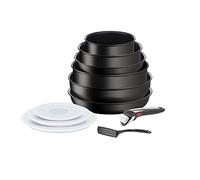 Tefal Ingenio Eco Resist On - Juego de 2 Sartenes 22/26 cm + 2 Cazos 16/20 cm + Guisera 24 cm + Wok 26 cm + Mango extraíble + 4 Accesorios, Apto inducción, antiadherentes, sin PFOA