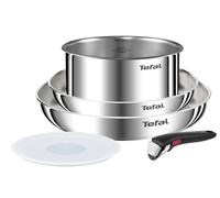 Tefal Ingenio Emotion - Juego de 2 Sartenes de 22/26 cm + Cazo de 18 cm + Mango extraíble + 1 accesorio, Apto inducción, antiadherentes, revestimiento titanio, Thermo-signal, apto lavavajillas y horno