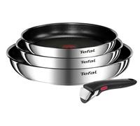 Tefal Ingenio Emotion, Juego de 3 sartenes 22/24/28 cm + mango extraíble, Apilables, Antiadherente, Thermo Signal, Aptas para inducción y horno