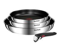 Tefal Ingenio Emotion - Juego de 3 Sartenes 22/24/28 cm + Mango extraíble, Apto inducción, antiadherentes, revestimiento titanio, Thermo-signal, apto lavavajillas y horno
