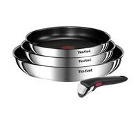Tefal Ingenio Emotion - Juego de 3 Sartenes 22/24/28 cm + Mango extraíble, Apto inducción, antiadherentes, revestimiento titanio, Thermo-signal, apto lavavajillas y horno