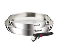 Tefal Ingenio Emotion, Set de 2 piezas, Sartenes 24/28 cm, Mango Extraíble, Acero inoxidable, Sin Revestimiento, Apilable, Inducción