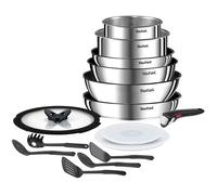 Tefal Ingenio Emotion, Set de cocina de 15 piezas, Mango extraíble, Apilable, Revestimiento antiadherente, Acero Inoxidable