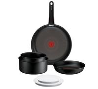 Tefal Ingenio Explore - Juego de 2 Sartenes 22/28 cm + 2 Cazos 16/20 cm + Mango + 2 Accesorios, Antiadherente, Apto inducción, Apilable, Aluminio, Thermo-Signal, Apto horno