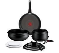 Tefal Ingenio Explore - Juego de 2 Sartenes 22/28 cm + Wok 26 cm + 3 cazos 16/20/24 cm + 5 Accesorios + 2 Mangos, Antiadherente, Apto inducción, Apilable, Aluminio, Thermo-Signal, Apto horno